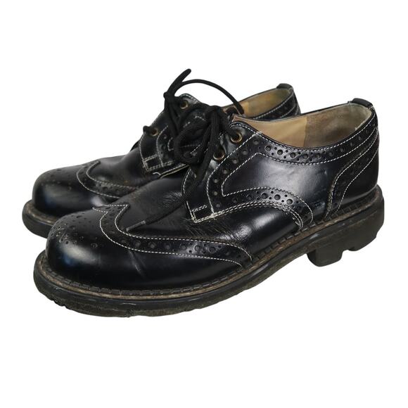 John Fluevog Michael Black Leather Wingtipped Derby Lace-Up Shoes Mens 5 main image 4